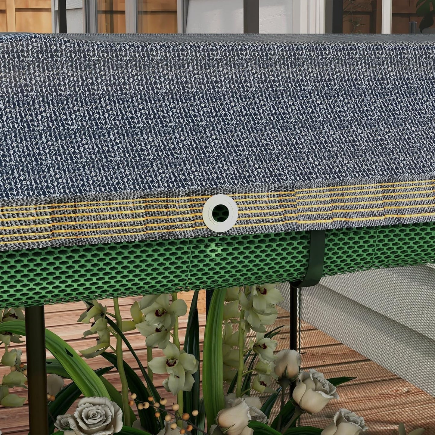 55" Tall Galvanized Raised Garden Bed with Trellis, Green