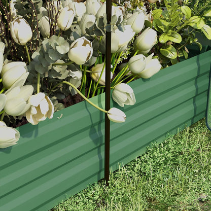 55" Tall Galvanized Raised Garden Bed with Trellis, Green