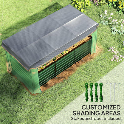 55" Tall Galvanized Raised Garden Bed with Trellis, Green