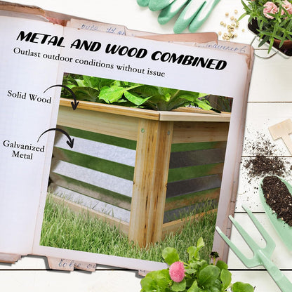 55" Tall Galvanized Raised Garden Bed with Trellis, Green
