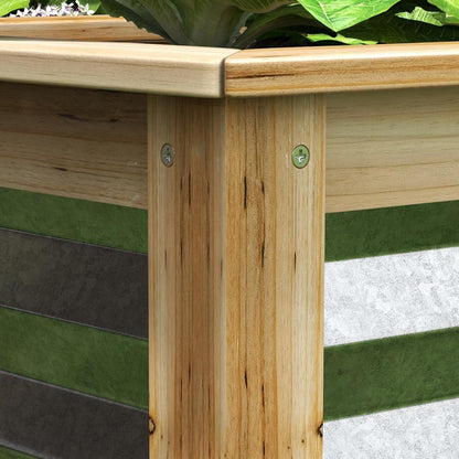 55" Tall Galvanized Raised Garden Bed with Trellis, Green