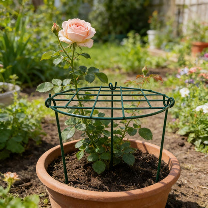 5 Pack 16 x 24 inch Peony Cages,Grow Through Plant Support Stakes, Flower Support Hoops Heavy Plants Brace Rings