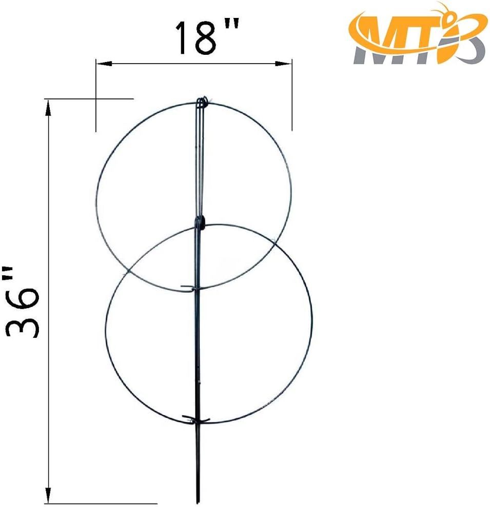5 Pack 16 x 24 inch Peony Cages,Grow Through Plant Support Stakes, Flower Support Hoops Heavy Plants Brace Rings