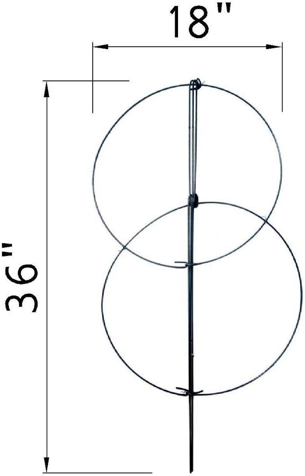 5 Pack 16 x 24 inch Peony Cages,Grow Through Plant Support Stakes, Flower Support Hoops Heavy Plants Brace Rings