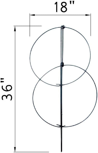 5 Pack 16 x 24 inch Peony Cages,Grow Through Plant Support Stakes, Flower Support Hoops Heavy Plants Brace Rings