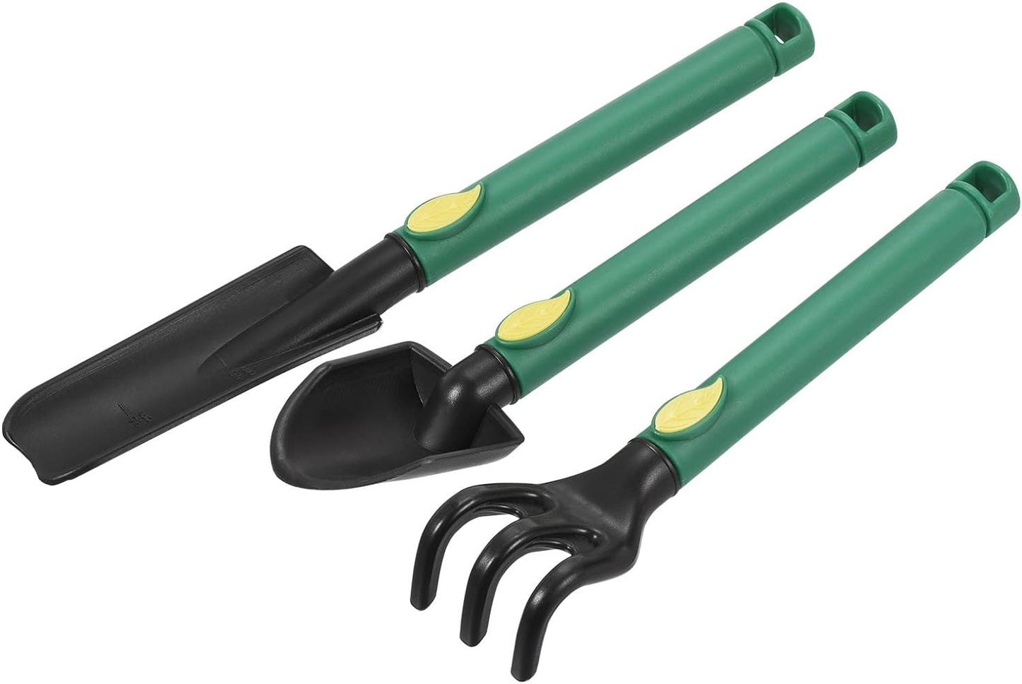 Mini Garden Tools Set Plastic Gardening Hand Tools Trowel Rake Spade Kit Home Garden Supplies for Flowers Succulent Transplanting 3Pcs
