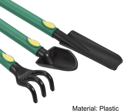 Mini Garden Tools Set Plastic Gardening Hand Tools Trowel Rake Spade Kit Home Garden Supplies for Flowers Succulent Transplanting 3Pcs