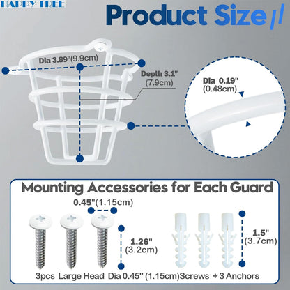 (2 Pack) White Fire Sprinkler Head Guard Cover Cage Protector for Both 1/2" & 3/4" Fire Head for Protecting Side Wall & Pendent Head Fire Sprinkler Covers for Ceiling