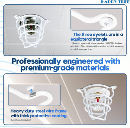 (2 Pack) White Fire Sprinkler Head Guard Cover Cage Protector for Both 1/2" & 3/4" Fire Head for Protecting Side Wall & Pendent Head Fire Sprinkler Covers for Ceiling