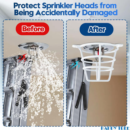 (2 Pack) White Fire Sprinkler Head Guard Cover Cage Protector for Both 1/2" & 3/4" Fire Head for Protecting Side Wall & Pendent Head Fire Sprinkler Covers for Ceiling
