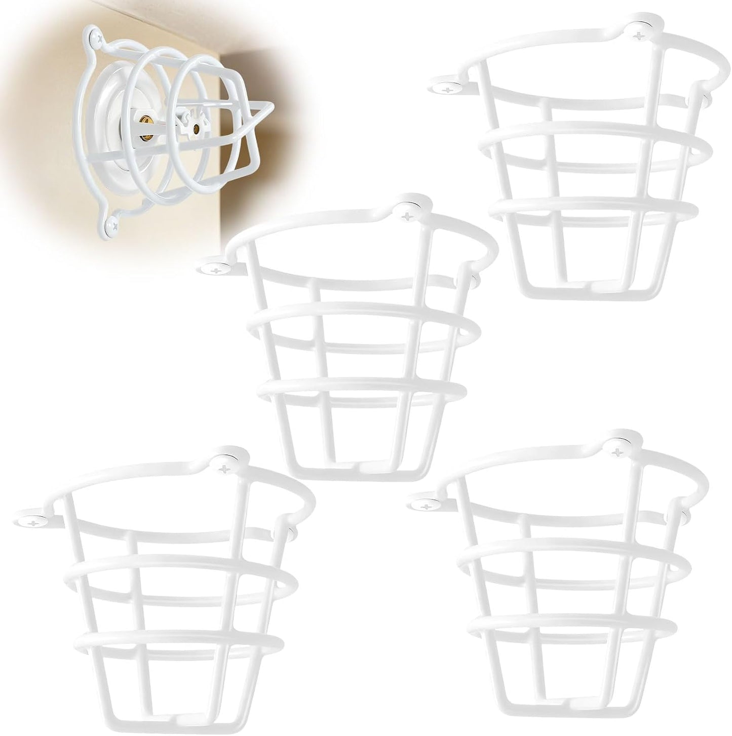 (2 Pack) White Fire Sprinkler Head Guard Cover Cage Protector for Both 1/2" & 3/4" Fire Head for Protecting Side Wall & Pendent Head Fire Sprinkler Covers for Ceiling