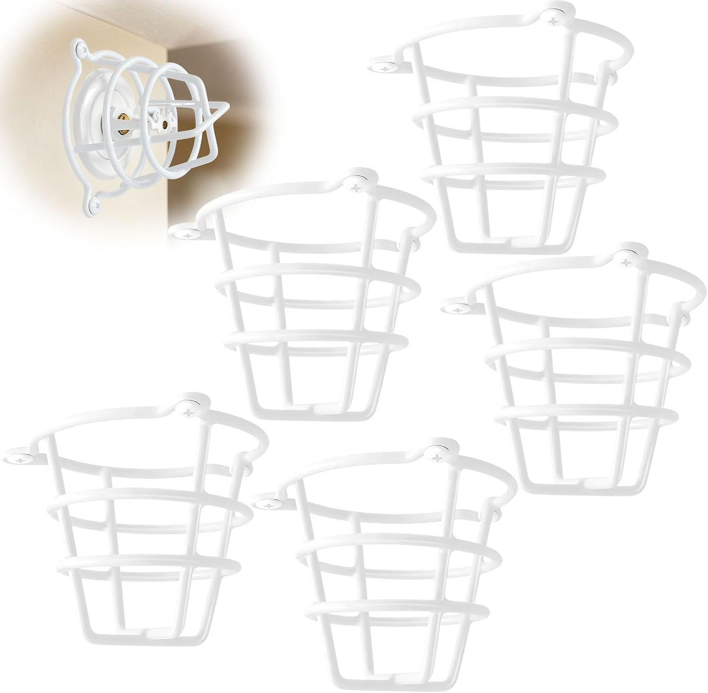(2 Pack) White Fire Sprinkler Head Guard Cover Cage Protector for Both 1/2" & 3/4" Fire Head for Protecting Side Wall & Pendent Head Fire Sprinkler Covers for Ceiling