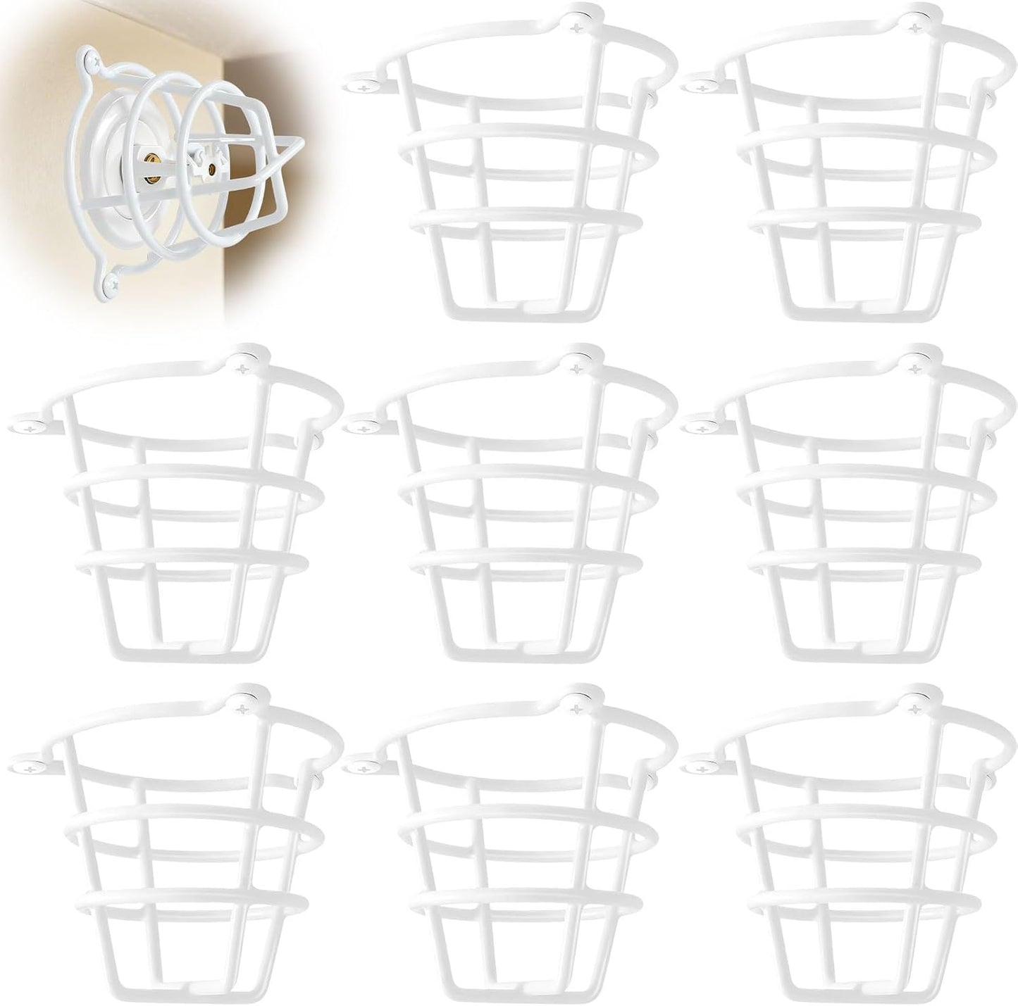 (2 Pack) White Fire Sprinkler Head Guard Cover Cage Protector for Both 1/2" & 3/4" Fire Head for Protecting Side Wall & Pendent Head Fire Sprinkler Covers for Ceiling