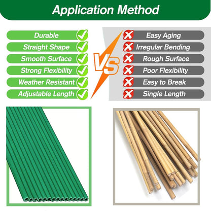Garden Stakes Kit:13.7 Inch 48 Pack, Plant Sticks Supports & Accessories for DIY 4ft, 5ft, 6ft, 7ft Stakes for Tomato, Vegetables, Indoor & Outdoor Gardening Supplies (15SET)