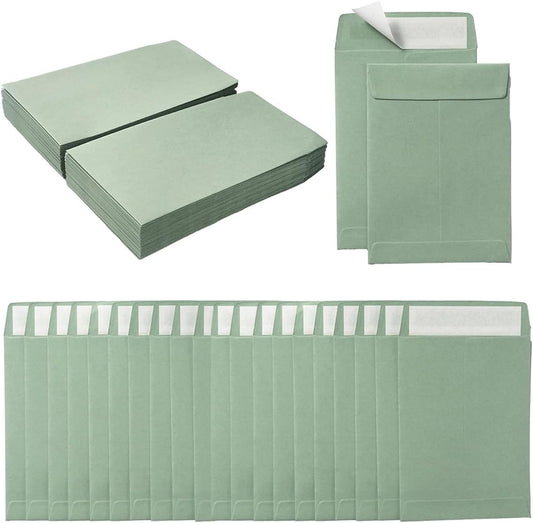 100 Pack Seed Envelopes Self-Adhesive, 3 1/4 x 4 1/2 inches, Sage-Green