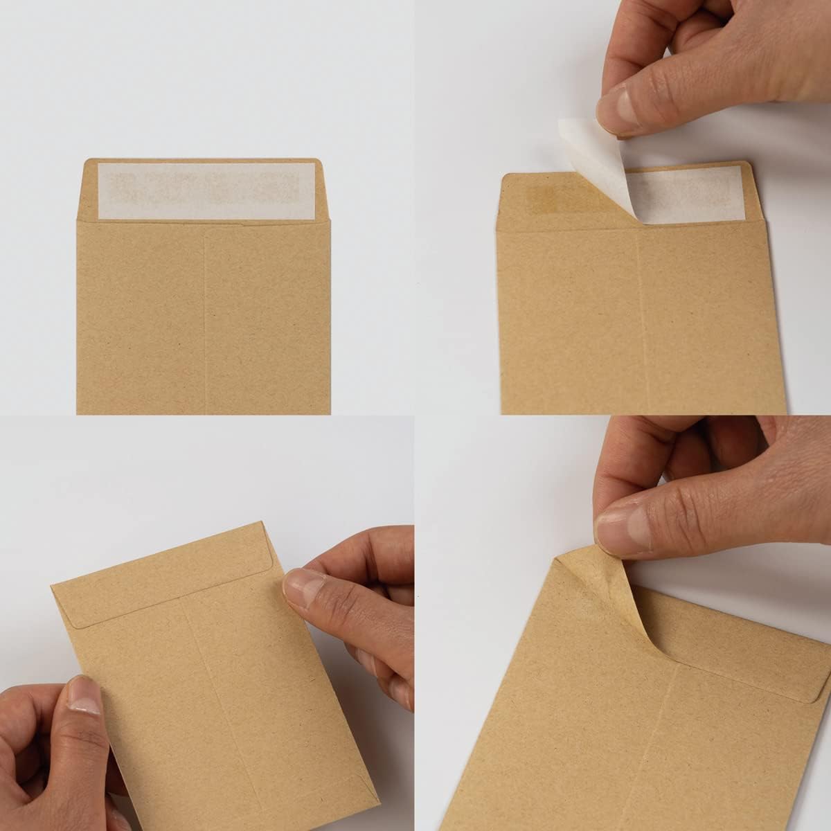 100 Pack Seed Envelopes Self-Adhesive, 3 1/4 x 4 1/2 inches, Sage-Green
