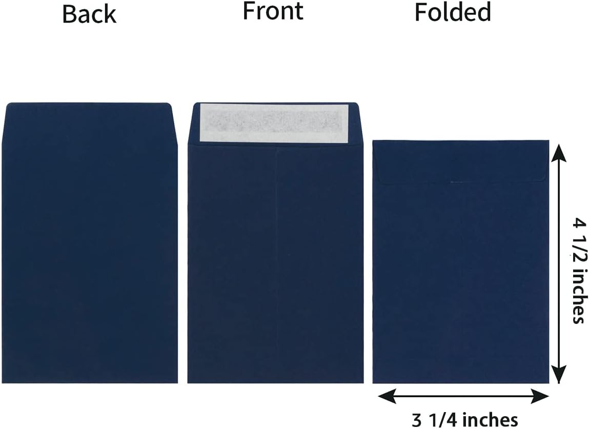 100 Pack Seed Envelopes Self-Adhesive, 3 1/4 x 4 1/2 inches, Sage-Green