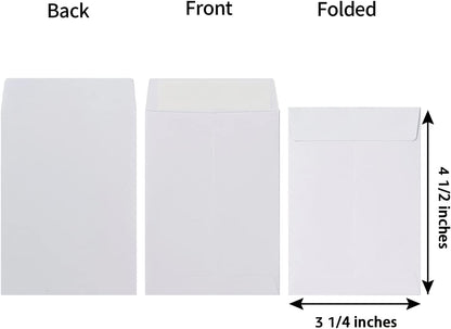 100 Pack Seed Envelopes Self-Adhesive, 3 1/4 x 4 1/2 inches, Sage-Green