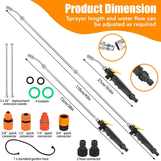 28'' Stainless Steel Replacement Adjustable Wand Extension Set