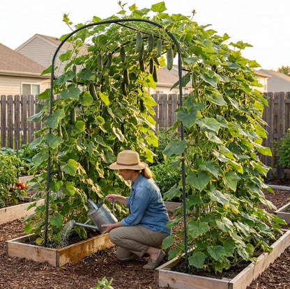 71" x 47" x 83" Garden Arch Trellis for Climbing Plants Outdoor