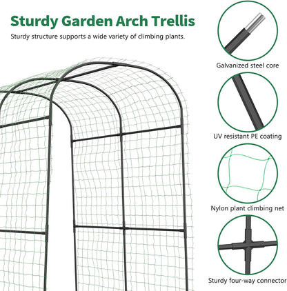 71" x 47" x 83" Garden Arch Trellis for Climbing Plants Outdoor
