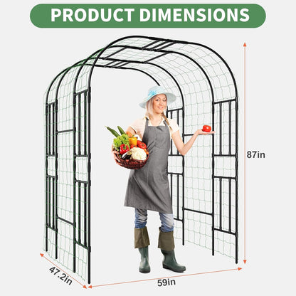 71" x 47" x 83" Garden Arch Trellis for Climbing Plants Outdoor
