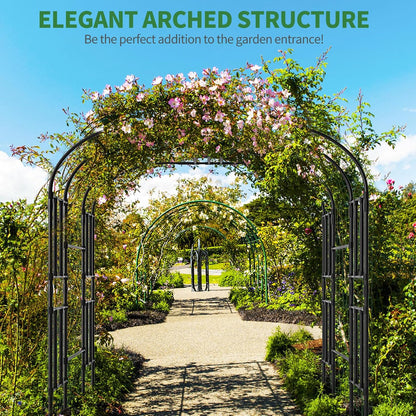 71" x 47" x 83" Garden Arch Trellis for Climbing Plants Outdoor
