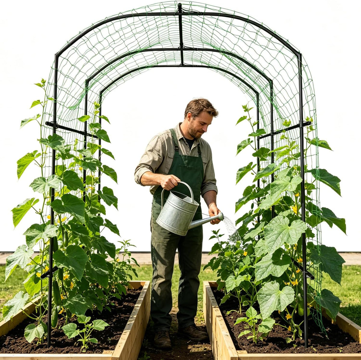 71" x 47" x 83" Garden Arch Trellis for Climbing Plants Outdoor