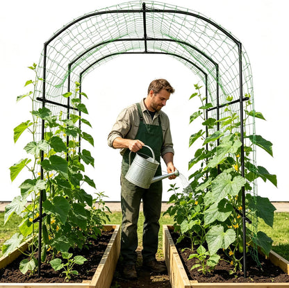 71" x 47" x 83" Garden Arch Trellis for Climbing Plants Outdoor