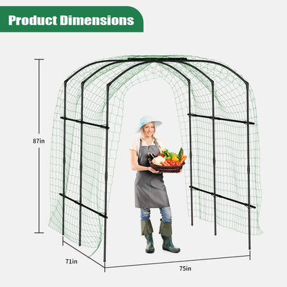 71" x 47" x 83" Garden Arch Trellis for Climbing Plants Outdoor