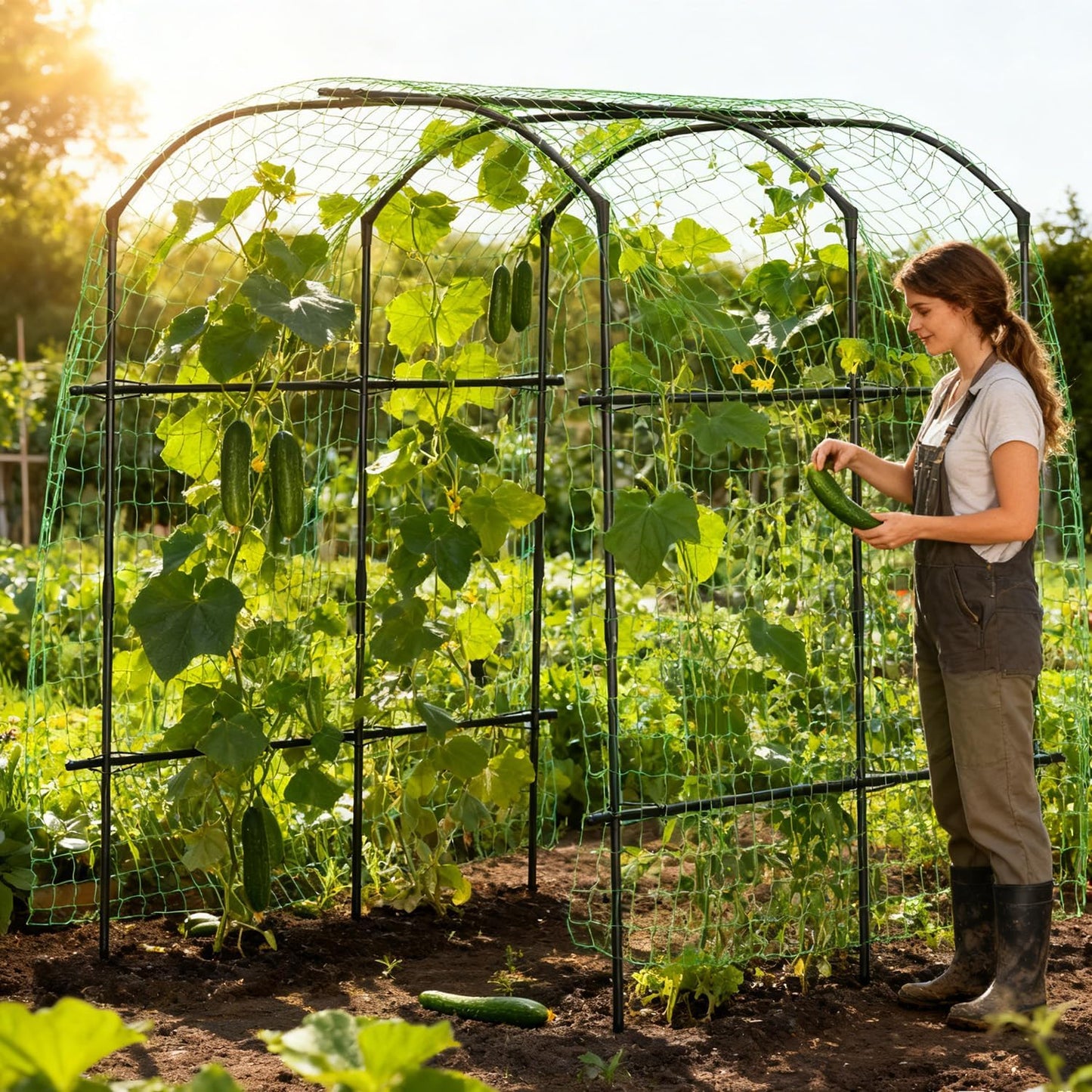 71" x 47" x 83" Garden Arch Trellis for Climbing Plants Outdoor