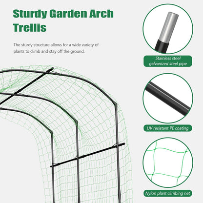71" x 47" x 83" Garden Arch Trellis for Climbing Plants Outdoor