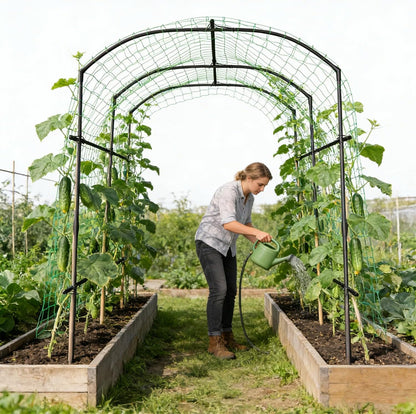 71" x 47" x 83" Garden Arch Trellis for Climbing Plants Outdoor