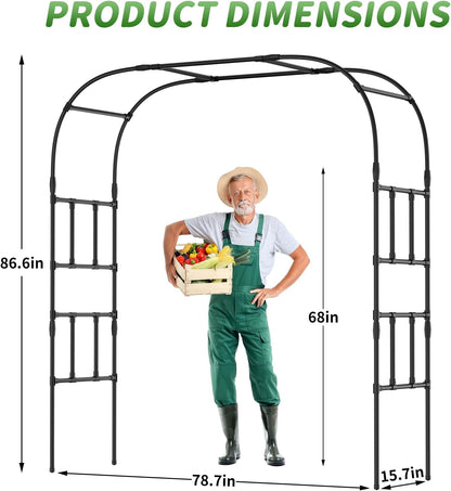 71" x 47" x 83" Garden Arch Trellis for Climbing Plants Outdoor