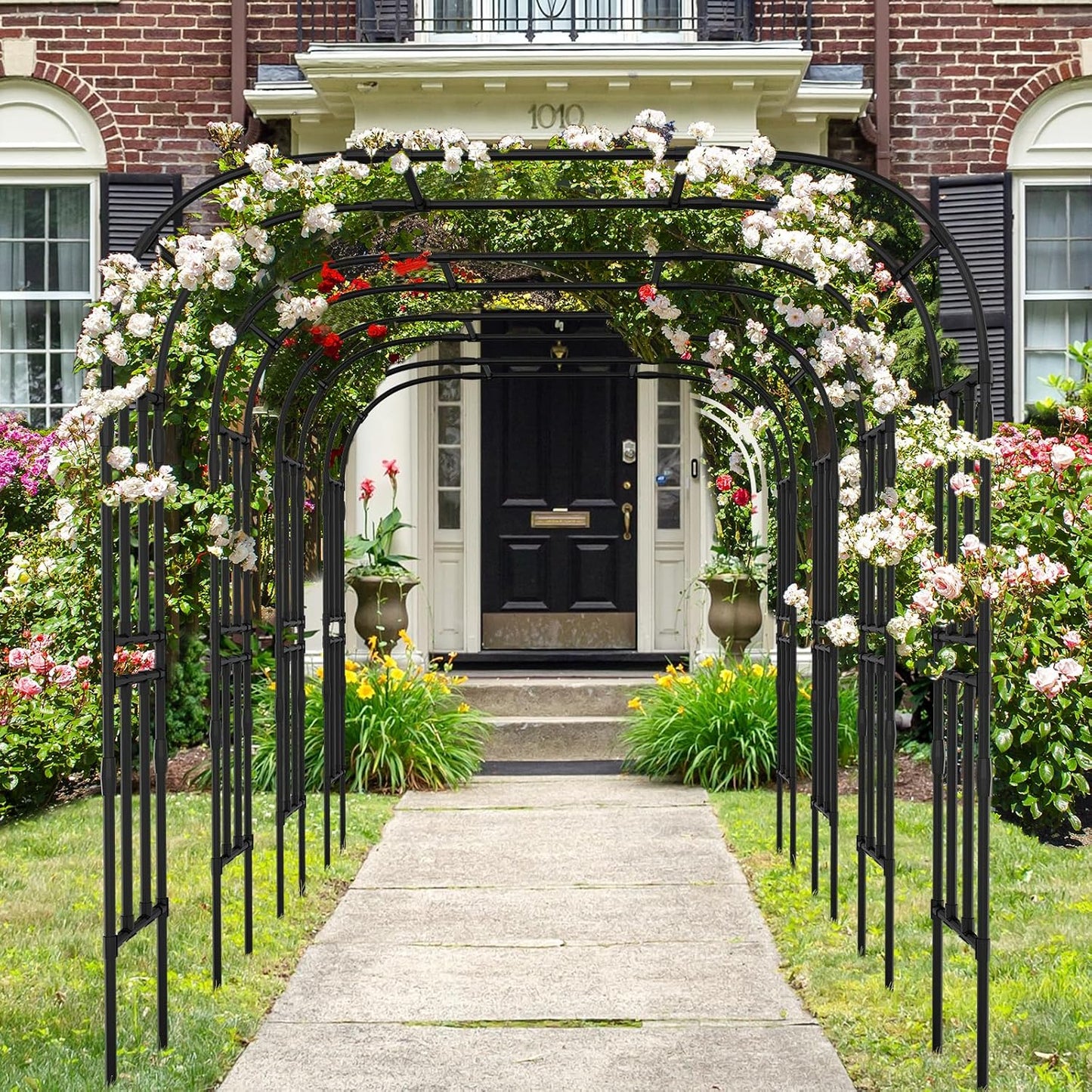 71" x 47" x 83" Garden Arch Trellis for Climbing Plants Outdoor