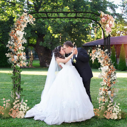 71" x 47" x 83" Garden Arch Trellis for Climbing Plants Outdoor