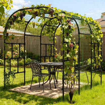71" x 47" x 83" Garden Arch Trellis for Climbing Plants Outdoor
