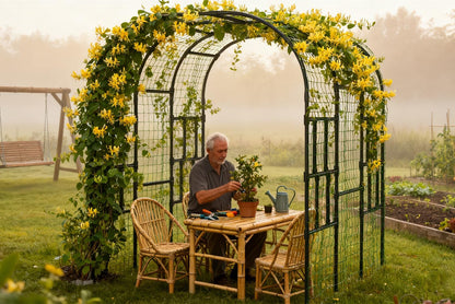 71" x 47" x 83" Garden Arch Trellis for Climbing Plants Outdoor