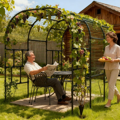71" x 47" x 83" Garden Arch Trellis for Climbing Plants Outdoor