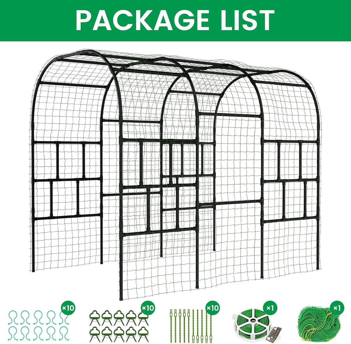 71" x 47" x 83" Garden Arch Trellis for Climbing Plants Outdoor