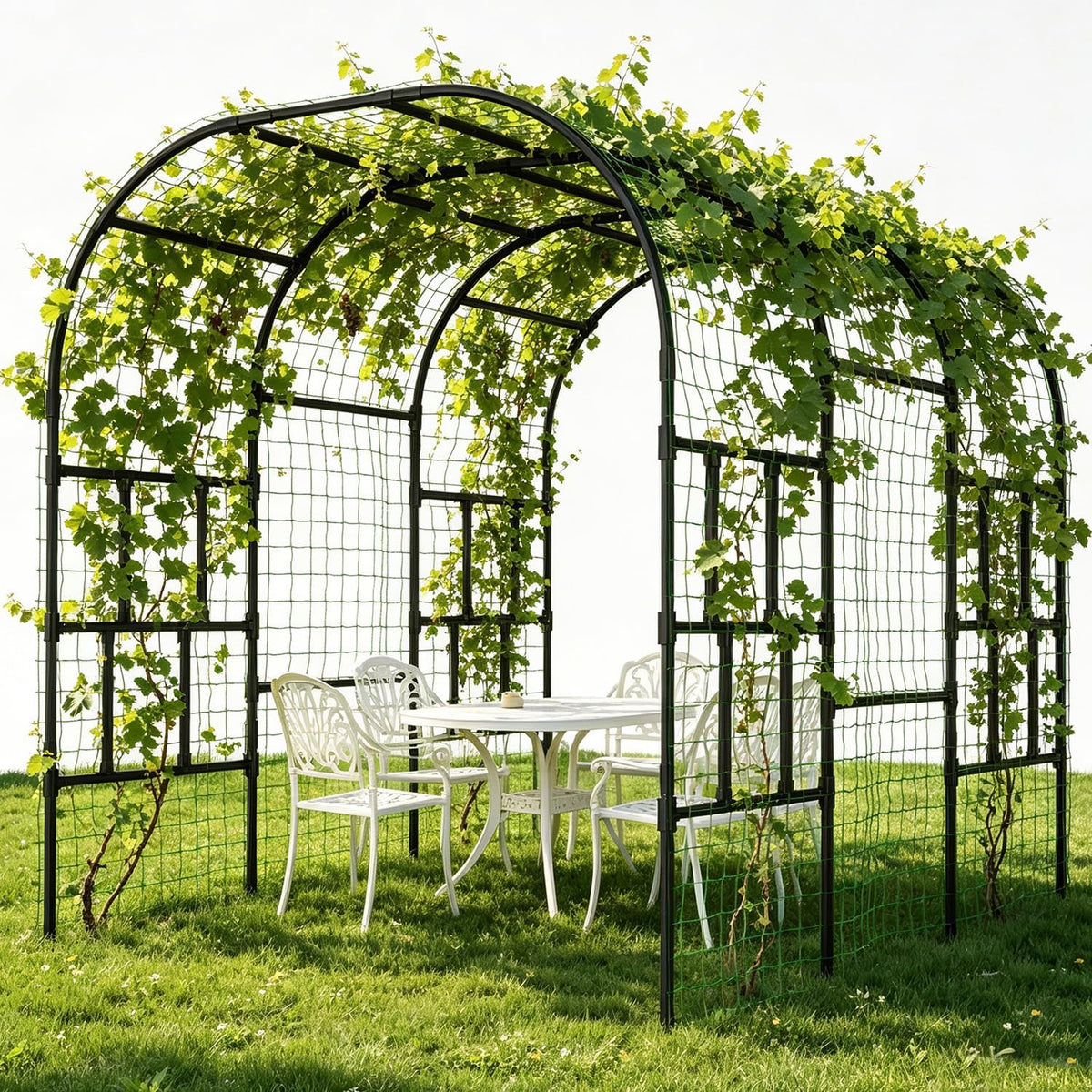 71" x 47" x 83" Garden Arch Trellis for Climbing Plants Outdoor