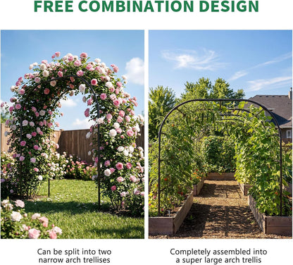 71" x 47" x 83" Garden Arch Trellis for Climbing Plants Outdoor