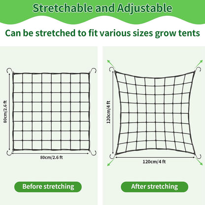 Trellis Netting, Scrog Net 4×4 ft, Heavy-Duty, Grow Tent Accessories, 1 Pcs