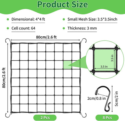 Trellis Netting, Scrog Net 4×4 ft, Heavy-Duty, Grow Tent Accessories, 1 Pcs