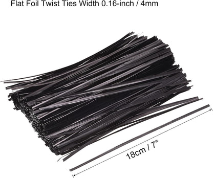 Foil Twist Ties 12" 30cm Metallic Plastic Closure Tie for Tying Bread, Candy, Cookies, Gift Bags Arts Crafts Ties Red Pack of 750