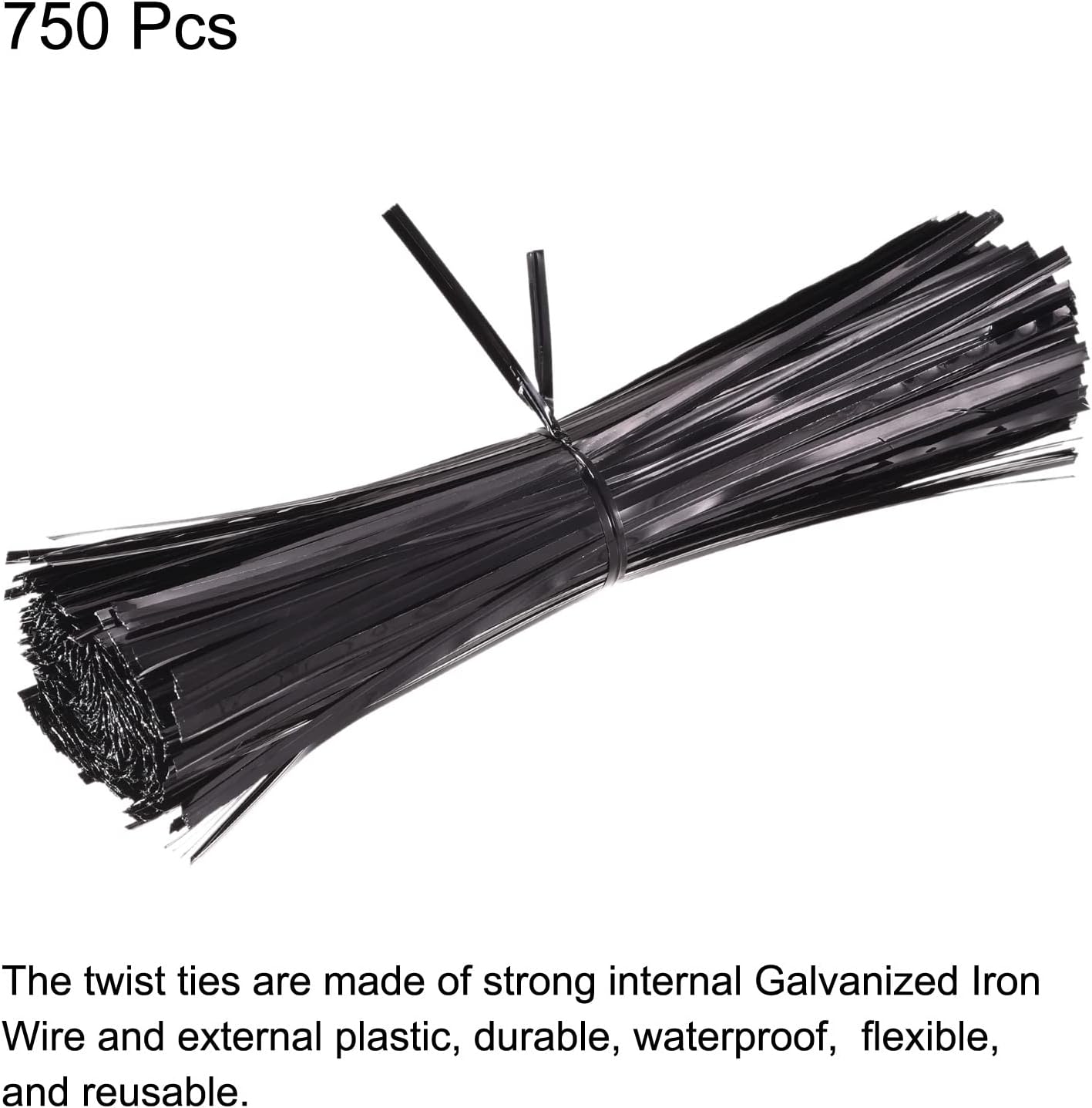 Foil Twist Ties 12" 30cm Metallic Plastic Closure Tie for Tying Bread, Candy, Cookies, Gift Bags Arts Crafts Ties Red Pack of 750
