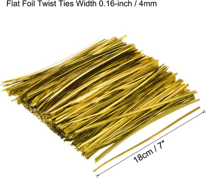 Foil Twist Ties 12" 30cm Metallic Plastic Closure Tie for Tying Bread, Candy, Cookies, Gift Bags Arts Crafts Ties Red Pack of 750