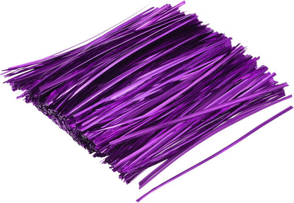 Foil Twist Ties 12" 30cm Metallic Plastic Closure Tie for Tying Bread, Candy, Cookies, Gift Bags Arts Crafts Ties Red Pack of 750