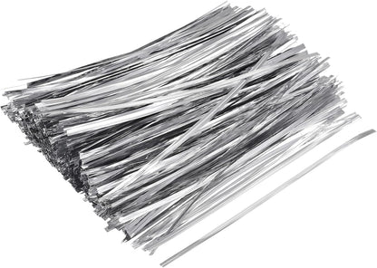 Foil Twist Ties 12" 30cm Metallic Plastic Closure Tie for Tying Bread, Candy, Cookies, Gift Bags Arts Crafts Ties Red Pack of 750