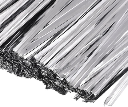 Foil Twist Ties 12" 30cm Metallic Plastic Closure Tie for Tying Bread, Candy, Cookies, Gift Bags Arts Crafts Ties Red Pack of 750